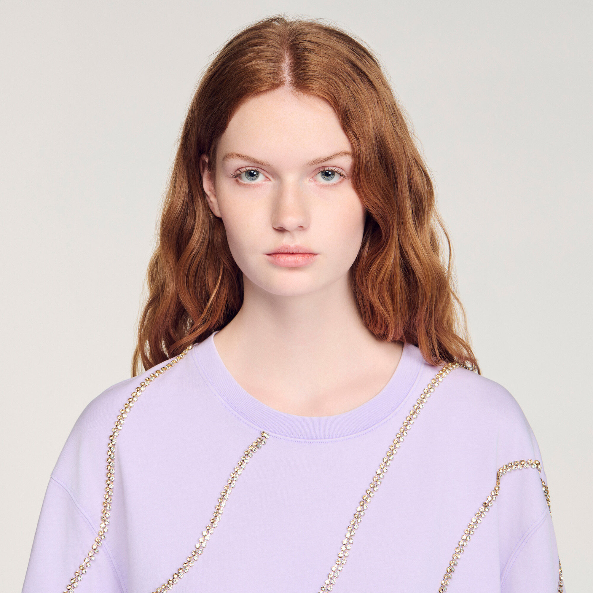 Rhinestone cropped T-shirt