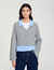 Cardigan with removable shirt collar