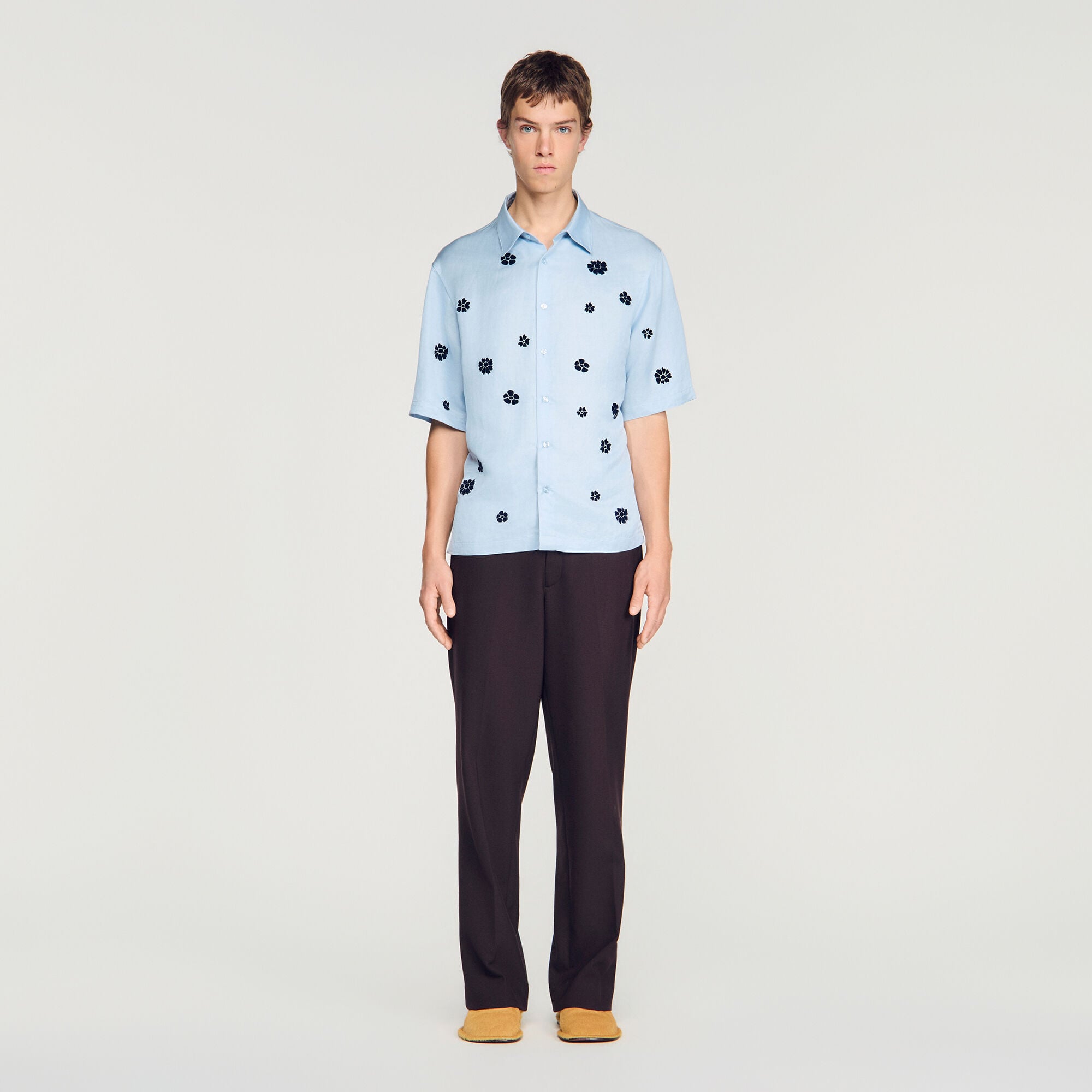 Loose-fit floral shirt
