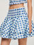 Short gingham linen skirt