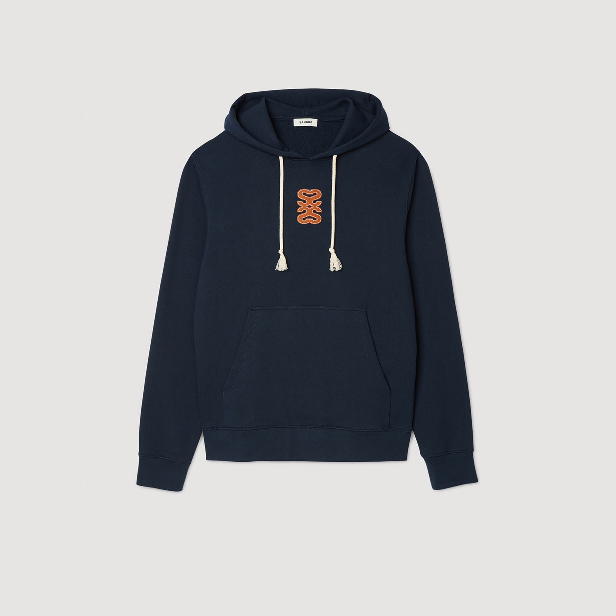 Leather patch sweatshirt