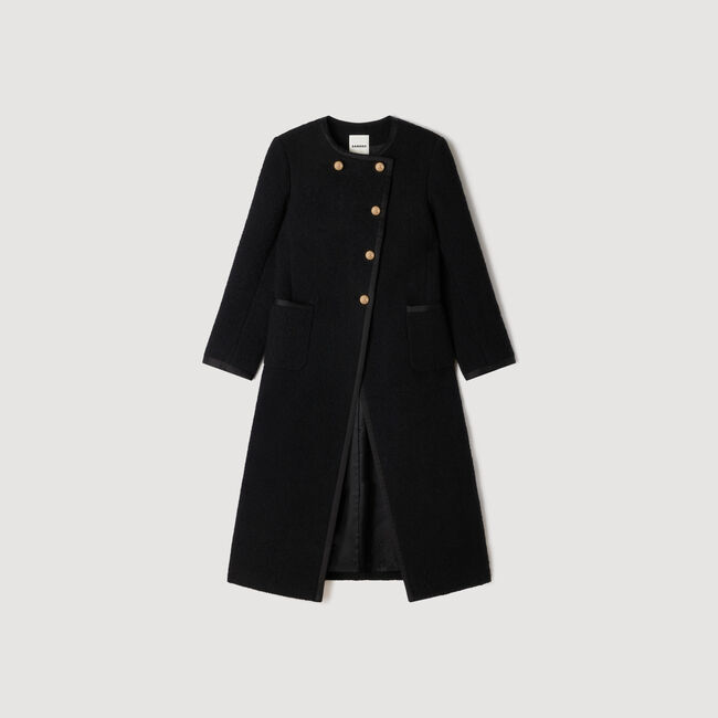Tweed coat with jewel buttons - Women | Sandro