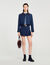 Cropped jacket with leather collar