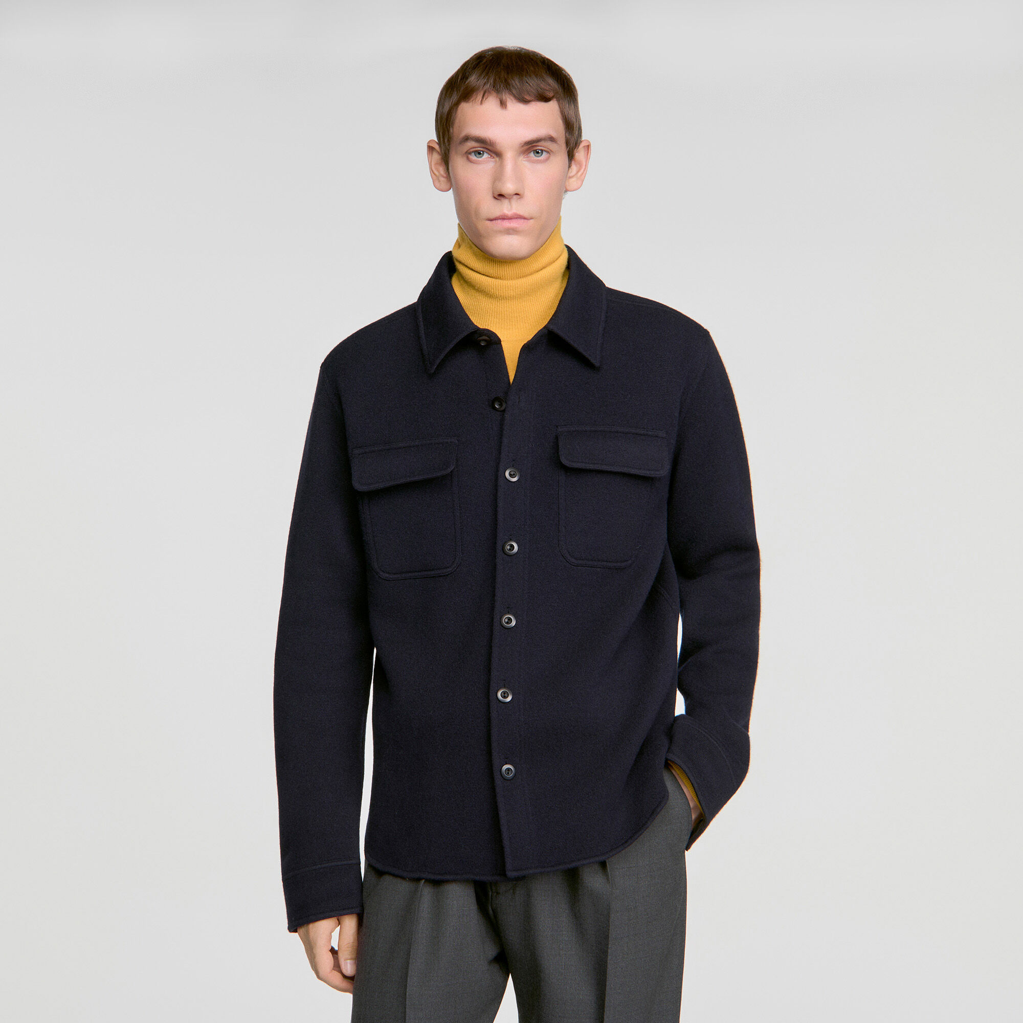 Boiled wool overshirt - Men | Sandro