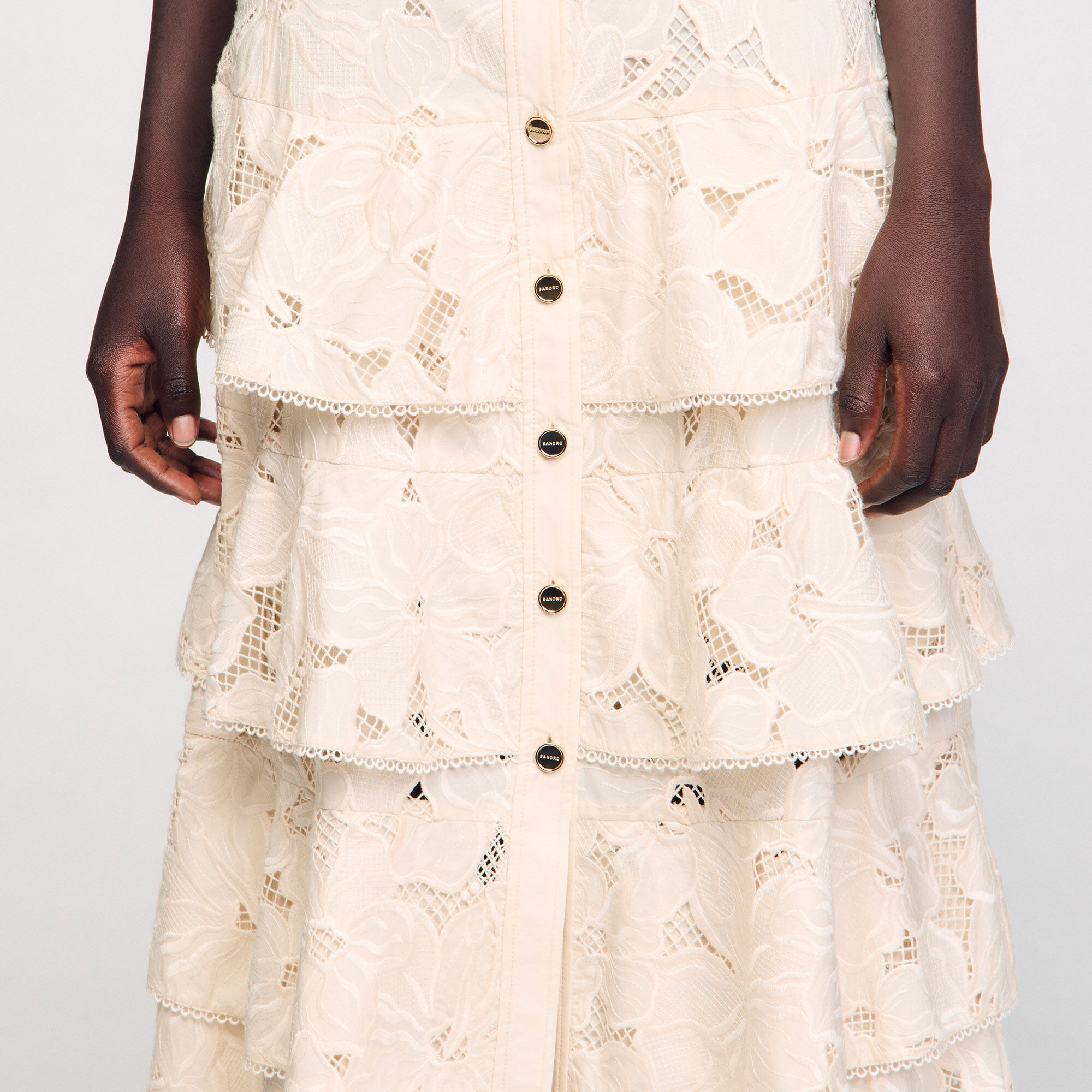 Long frilled skirt