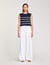 Sleeveless striped T-shirt