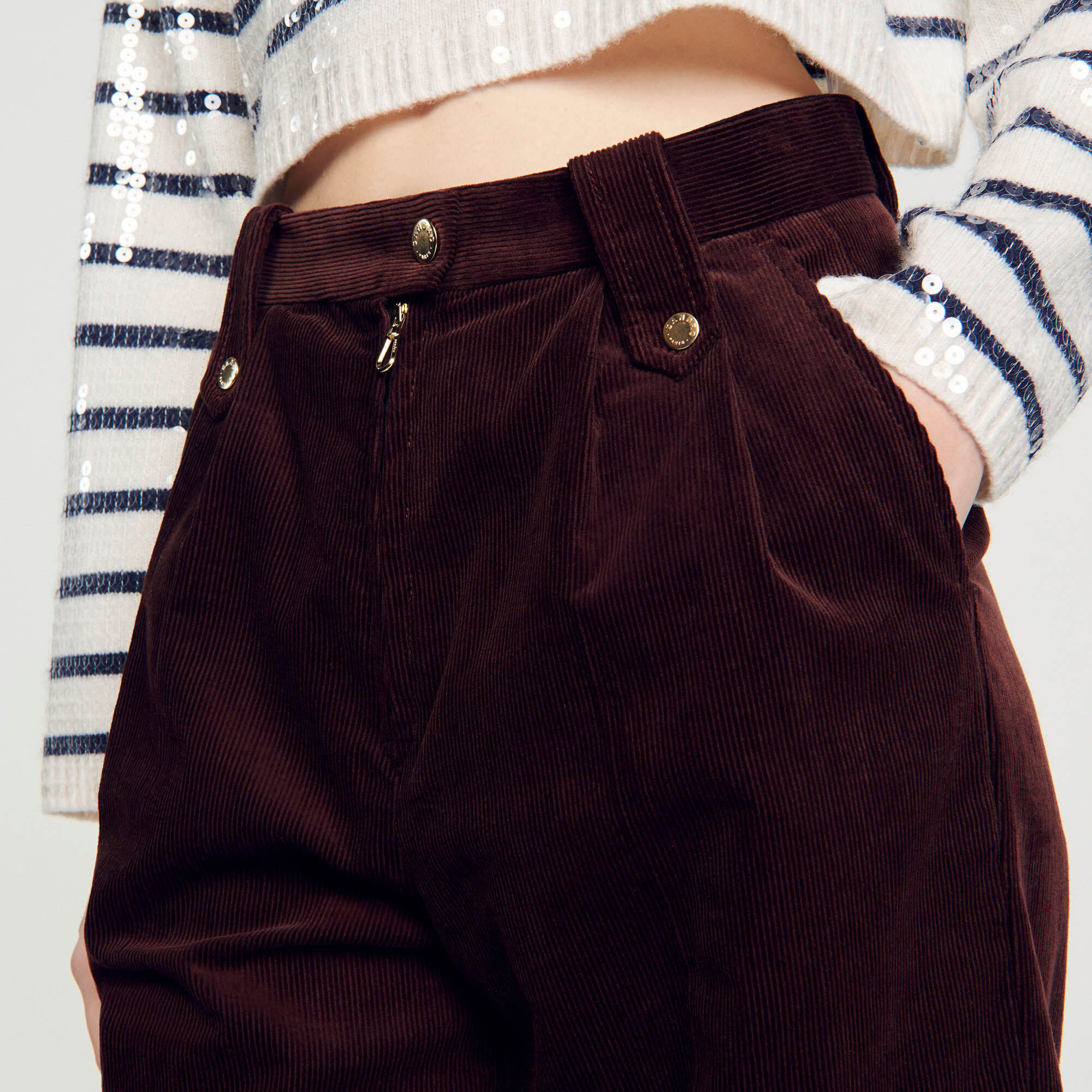 Velvet cargo trousers