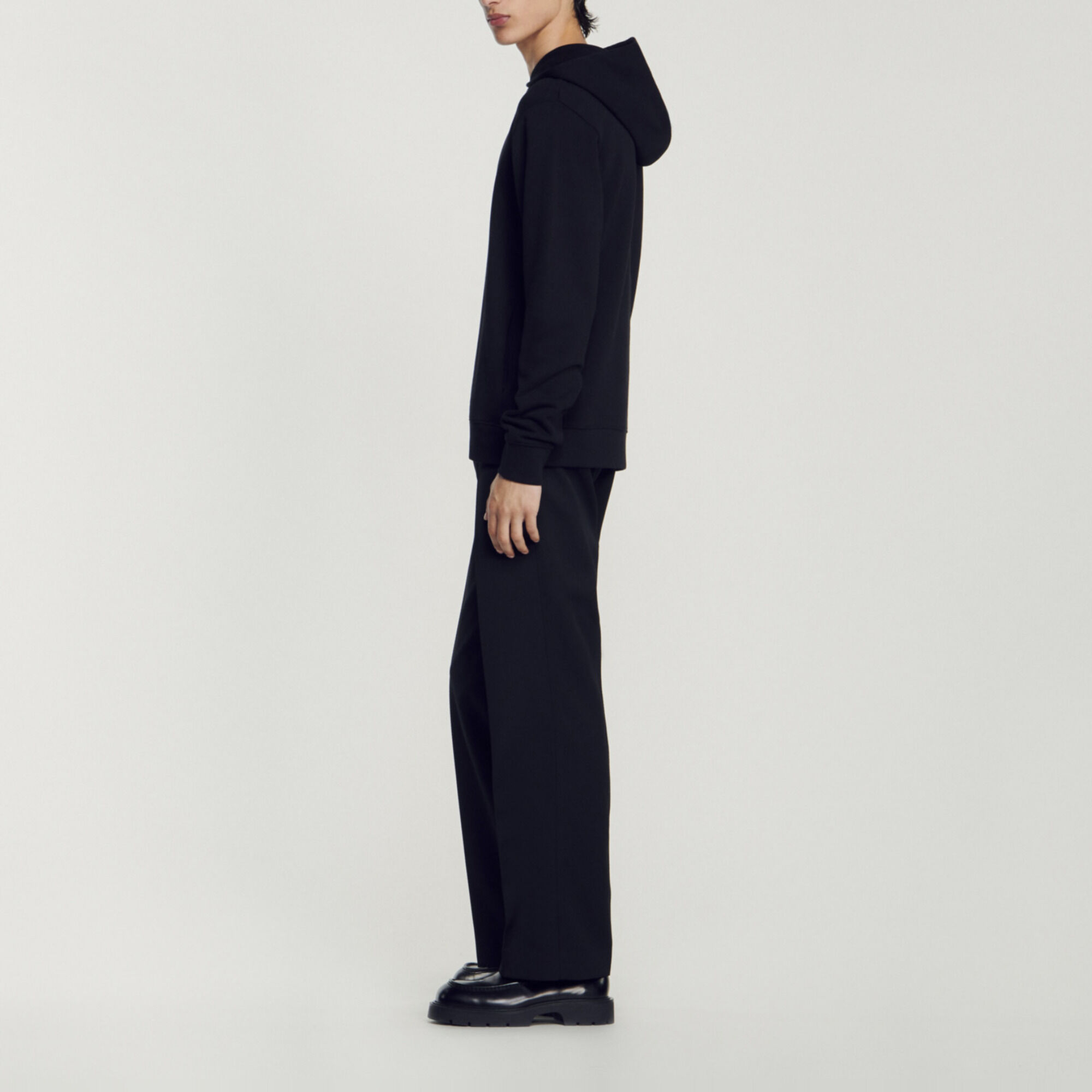 Hooded sweatshirt with rubber logo