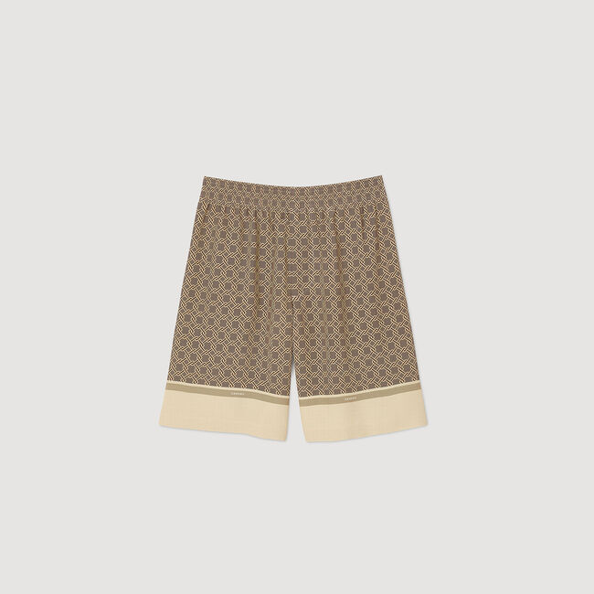 Patterned floaty Bermuda shorts
