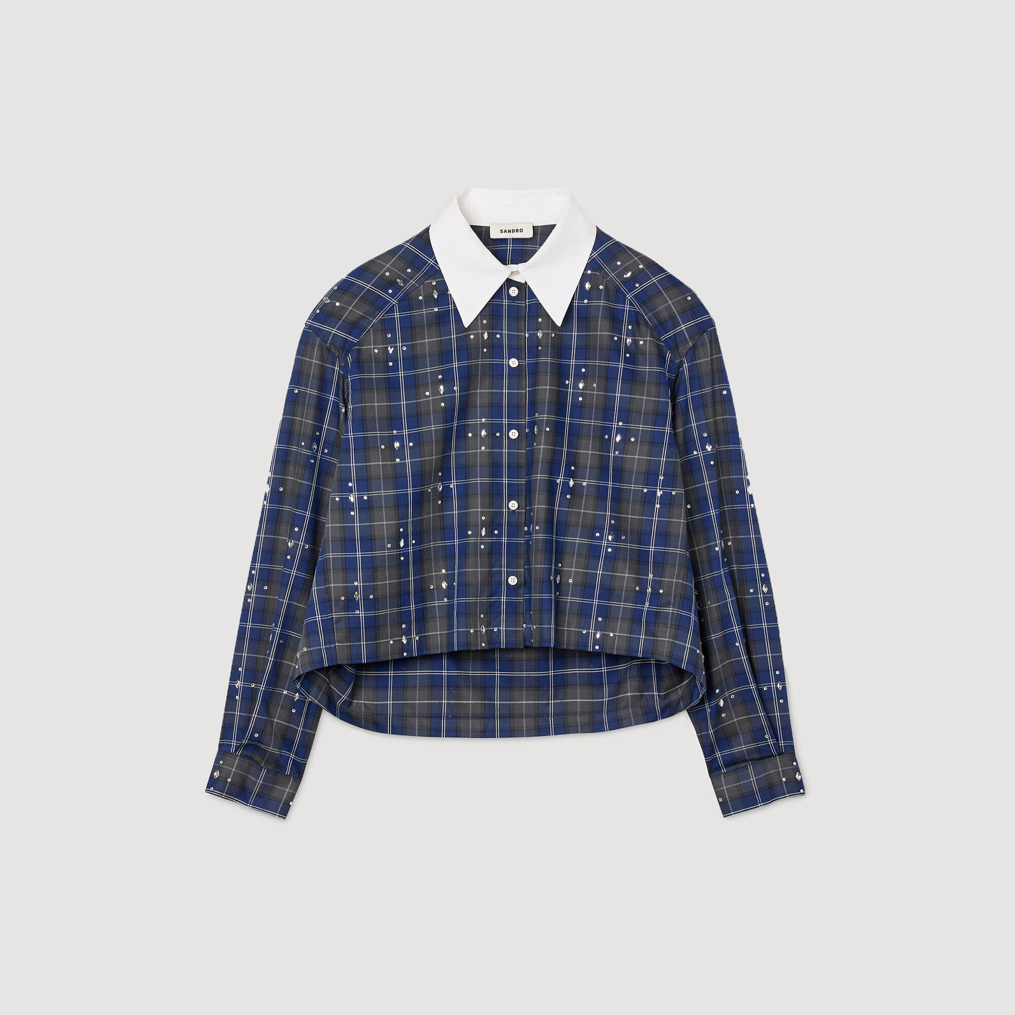 Rhinestone check shirt
