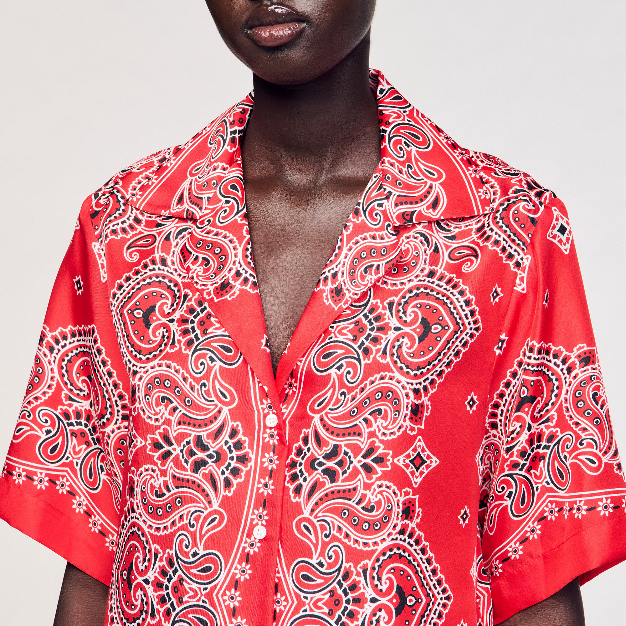 Bandana print silk shirt