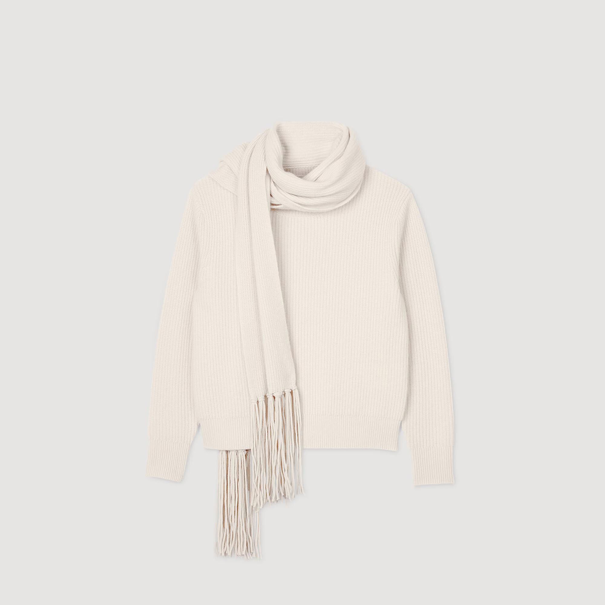 Knitted jumper with scarf collar - Women | Sandro