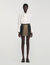 Short checked pleated skirt