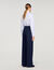Asymmetric straight-leg trousers