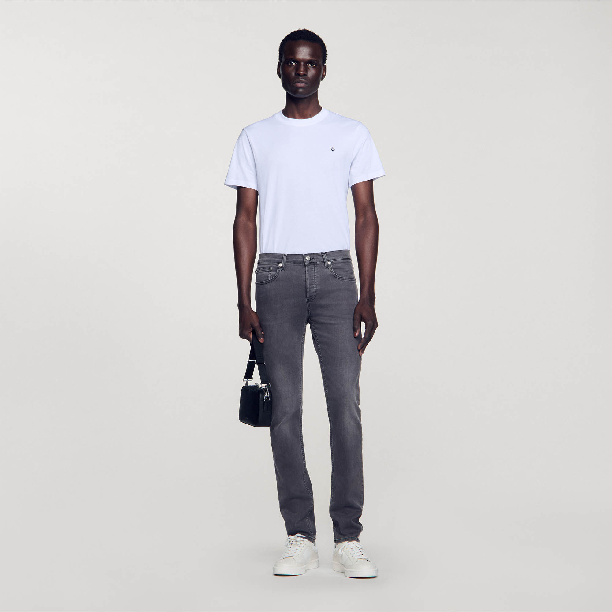 Washed grey jeans