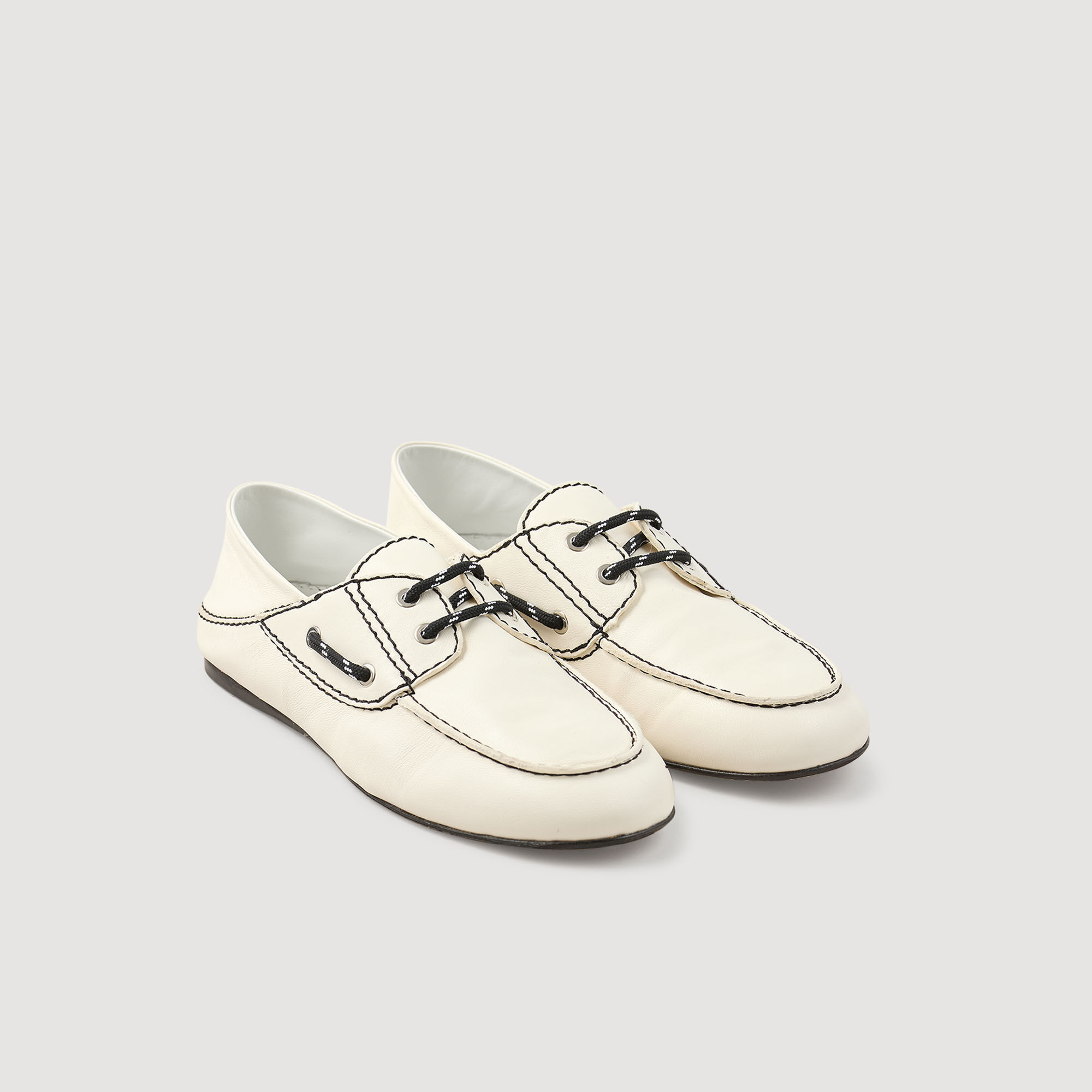 Leather boat shoe loafers