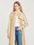 Pleated trench coat with belt