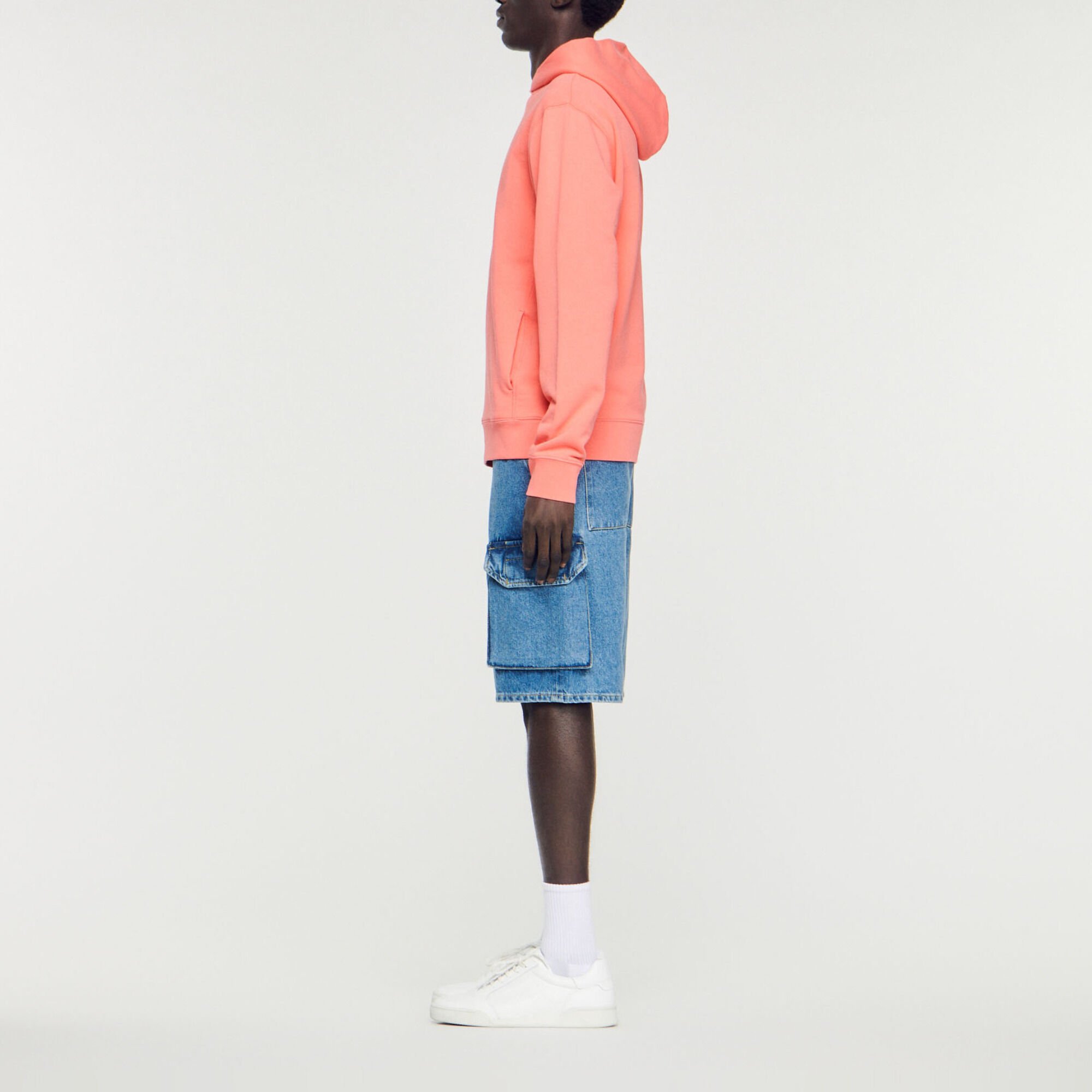 Hooded sweatshirt with rubber logo