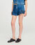 Ruffled denim shorts