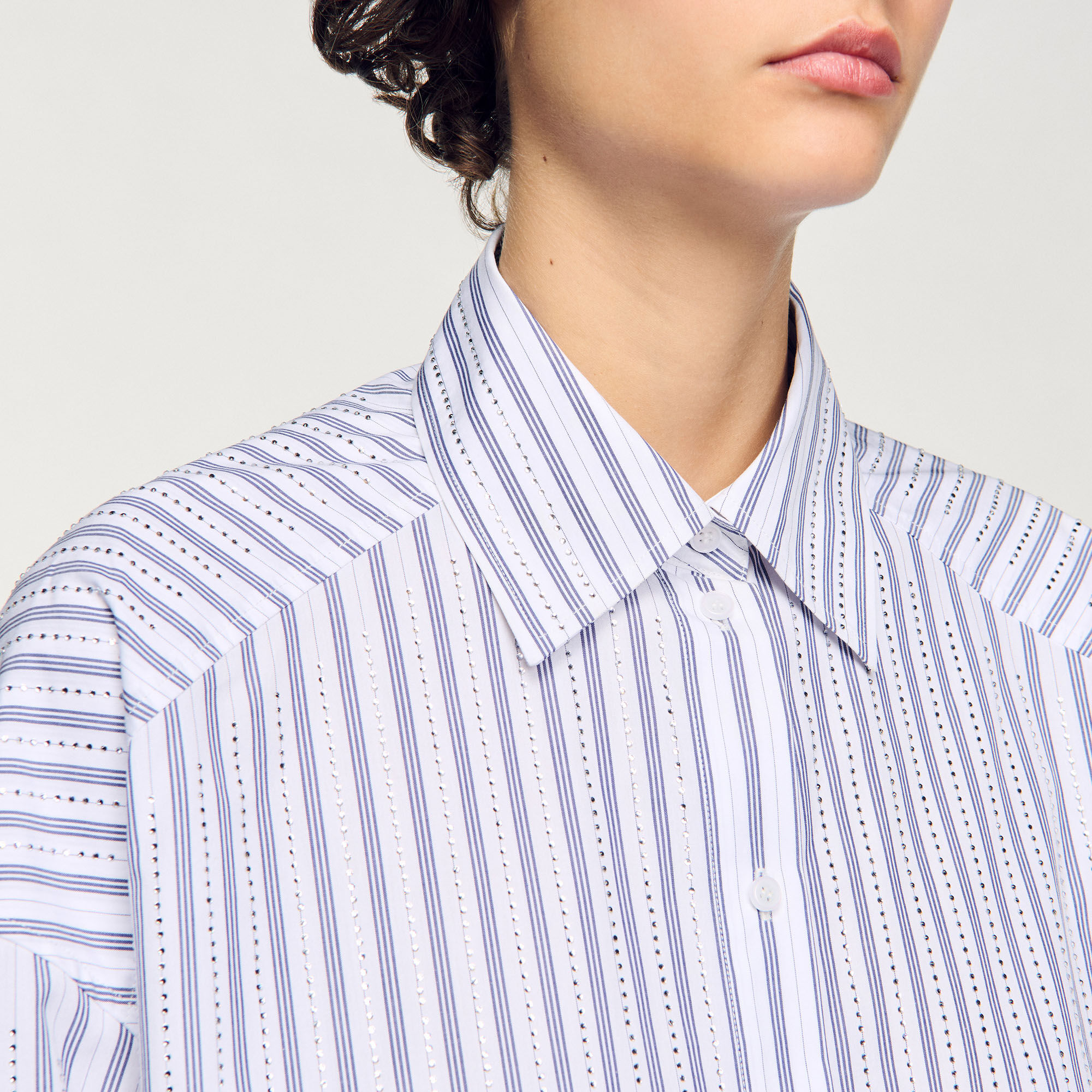 Striped rhinestone shirt