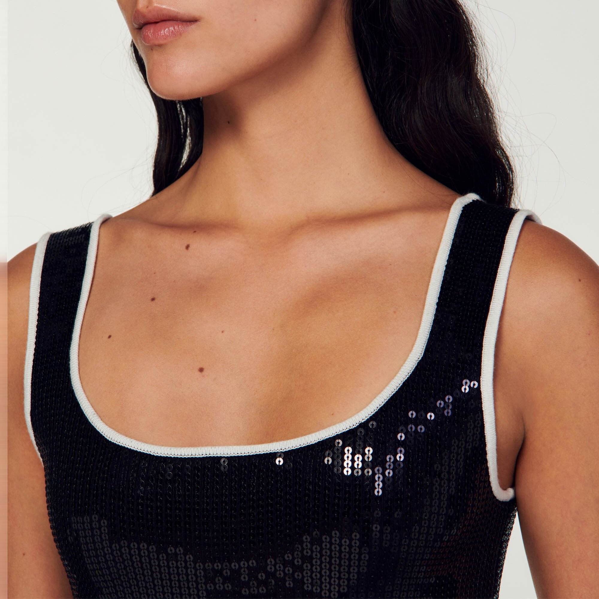 Rhinestone-embellished crop top
