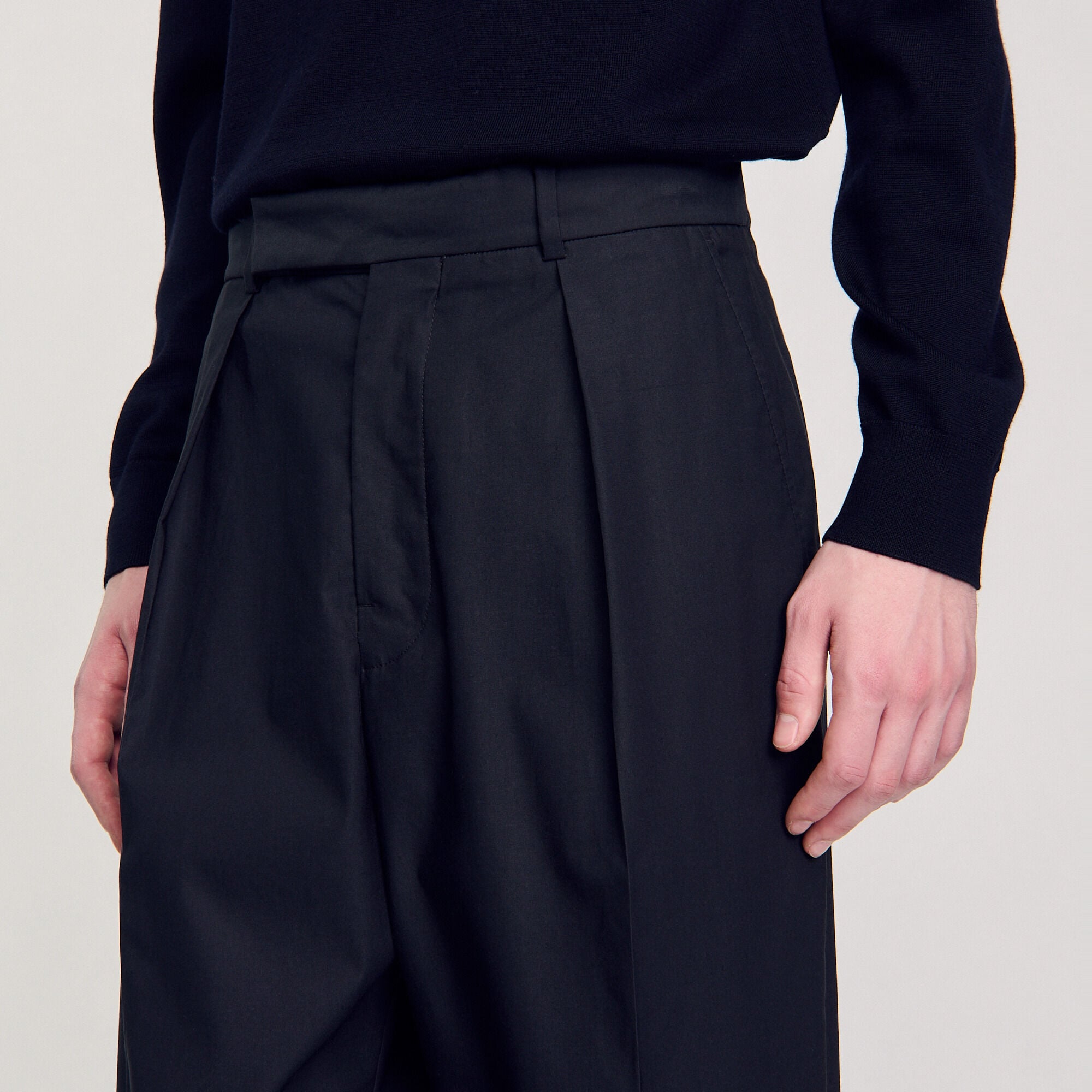 Wide-leg trousers with creases - Men | Sandro
