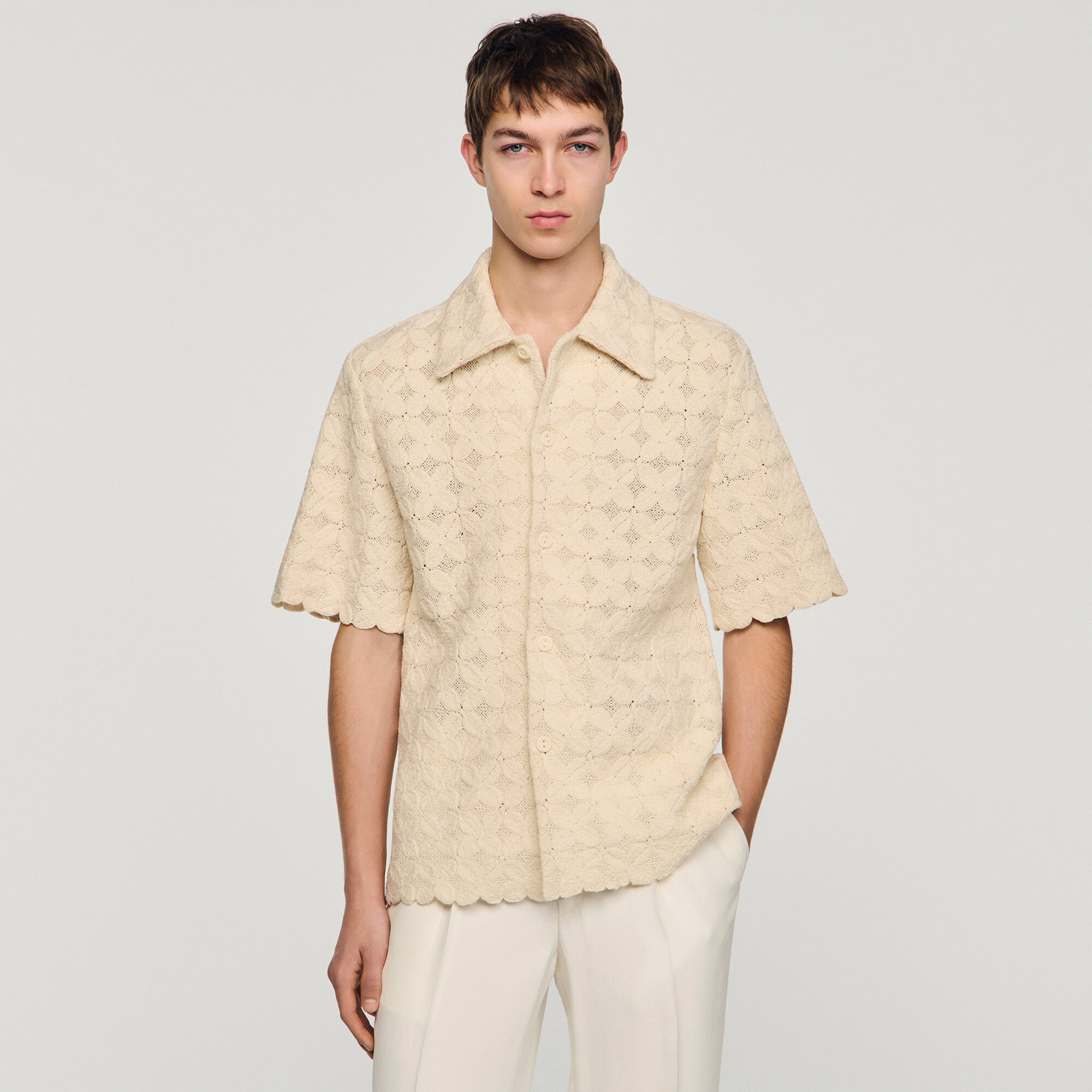 Cotton broderie anglaise shirt