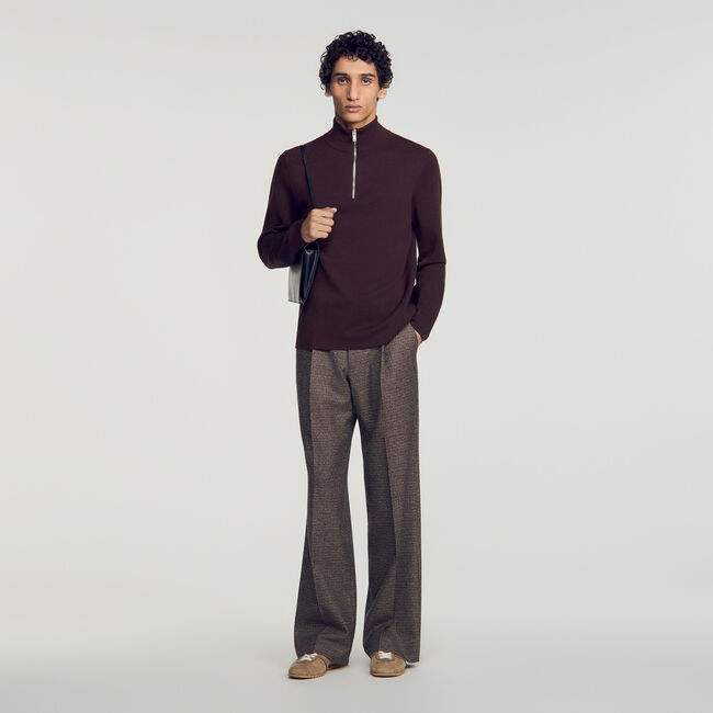Wool jumper with zip collar - Mixte | Sandro