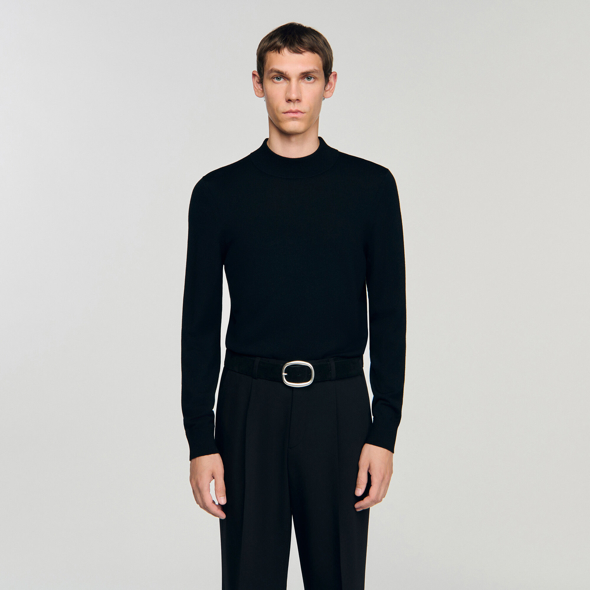 Wide leather belt