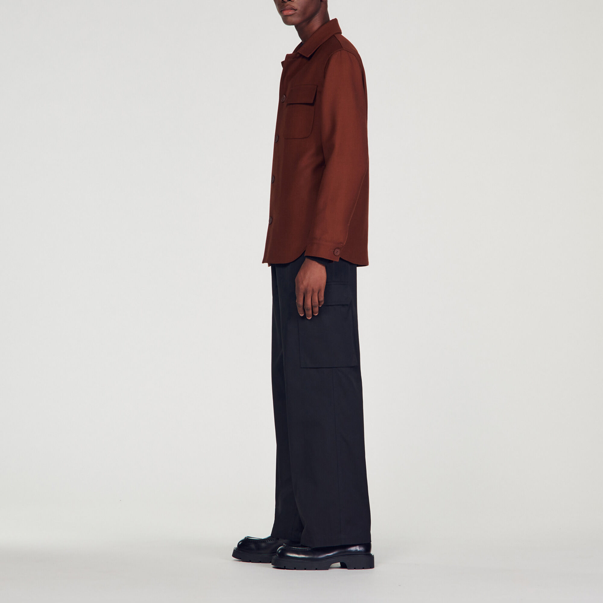 Wool blend overshirt