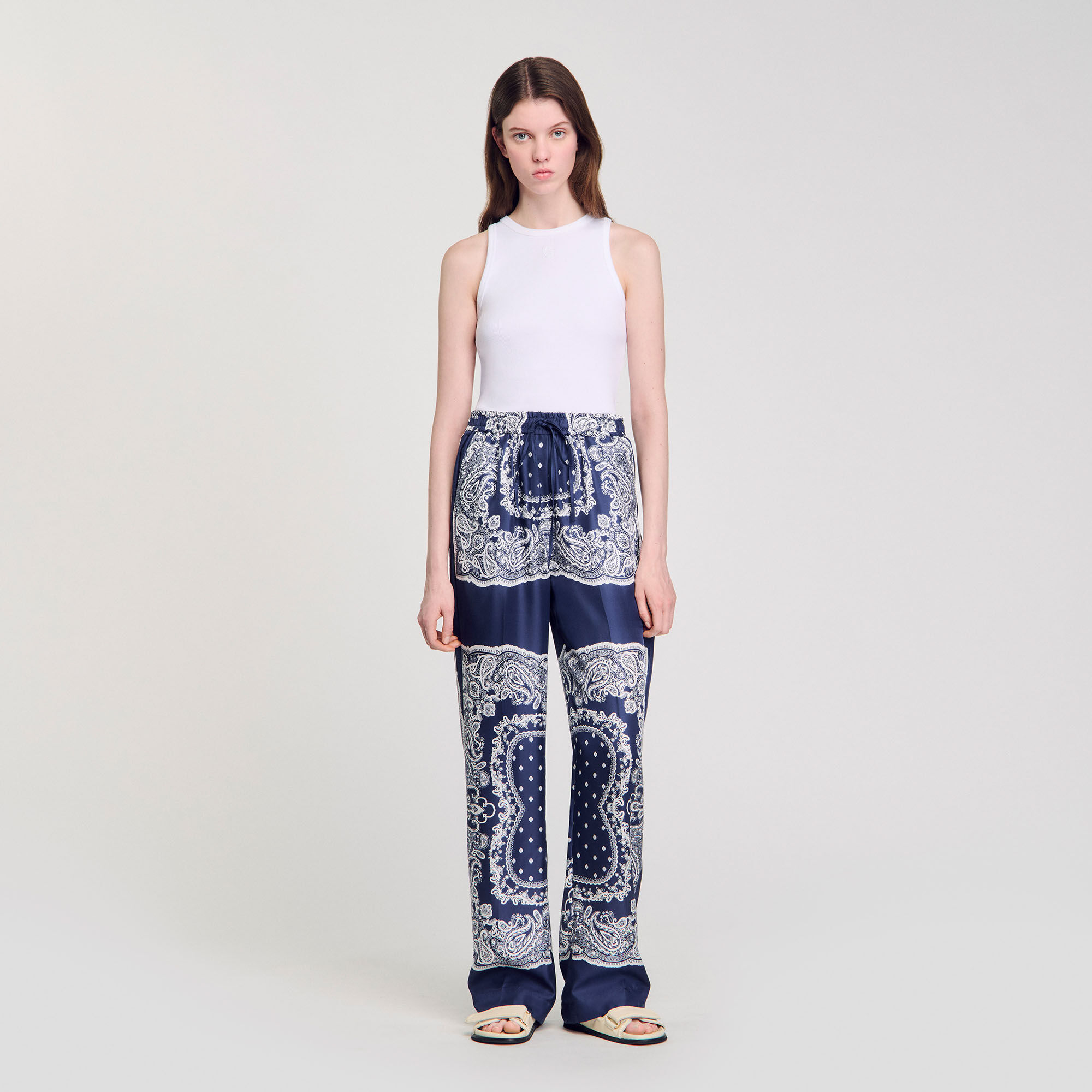 Bandana-print floaty trousers