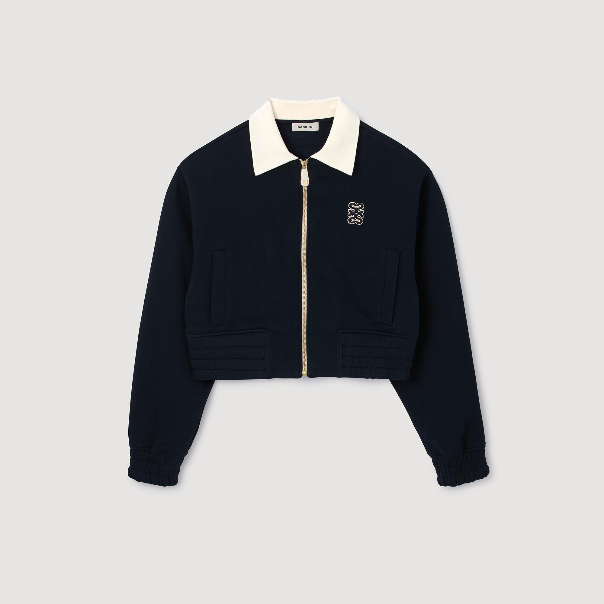 Cropped two-tone sweatshirt