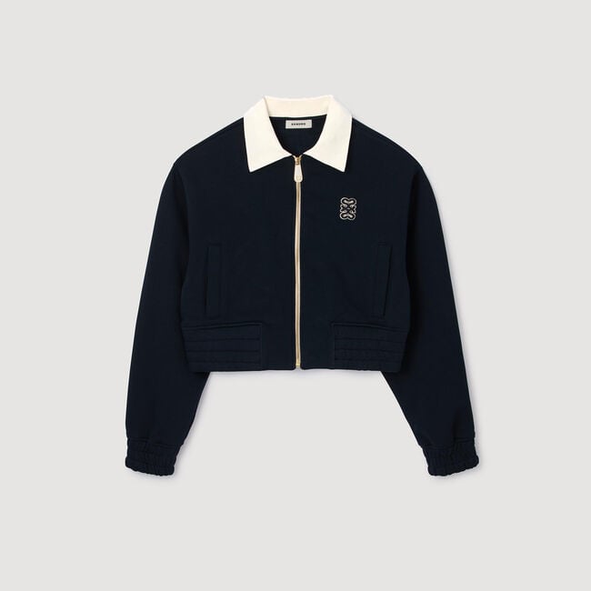 Cropped two-tone sweatshirt