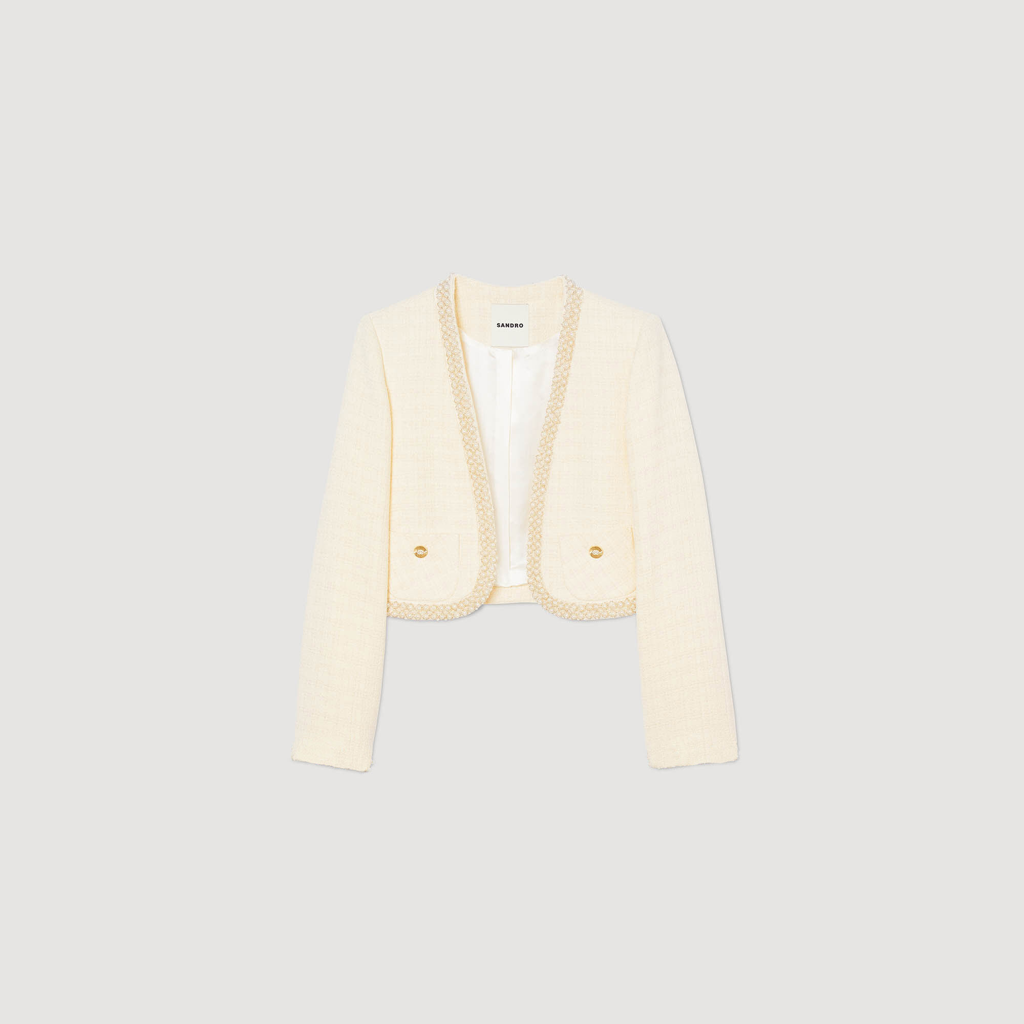 Sandro white jacket cheap