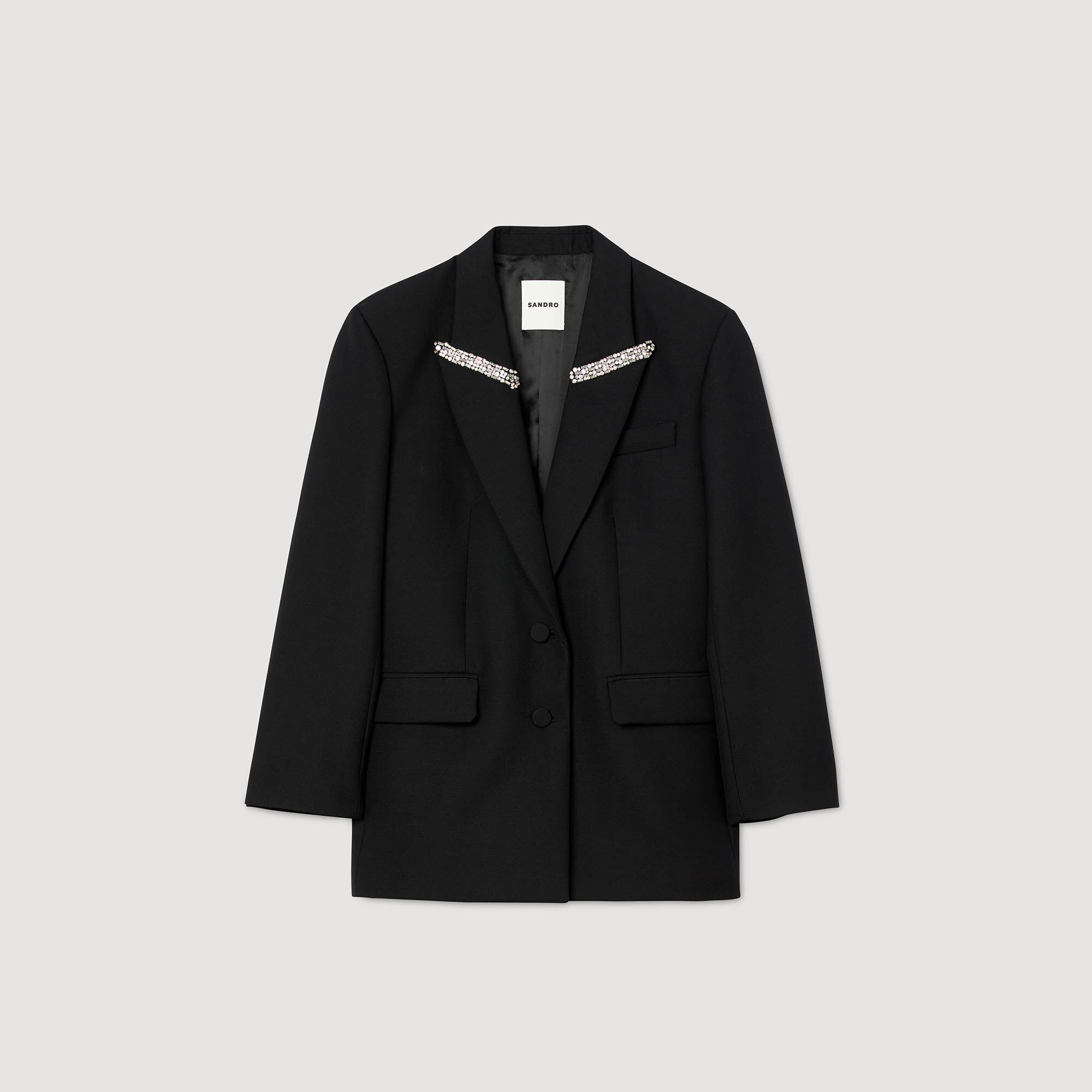 Jacket with rhinestone collar Jacket with rhinestone collar