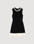 Short knit dress with beaded neck