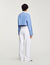 Striped cropped shirt with rhinestone