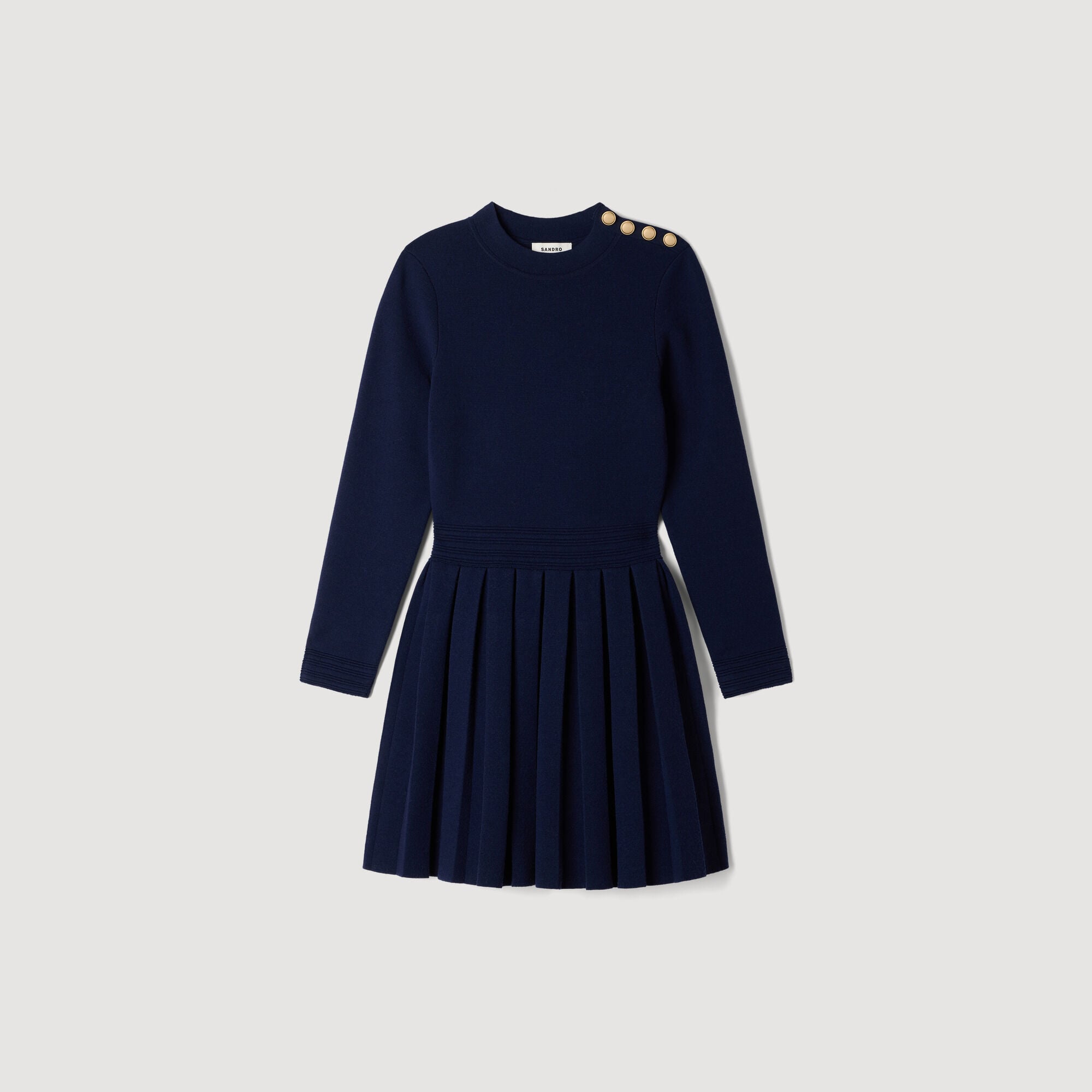 Short knit dress with buttons - Women | Sandro