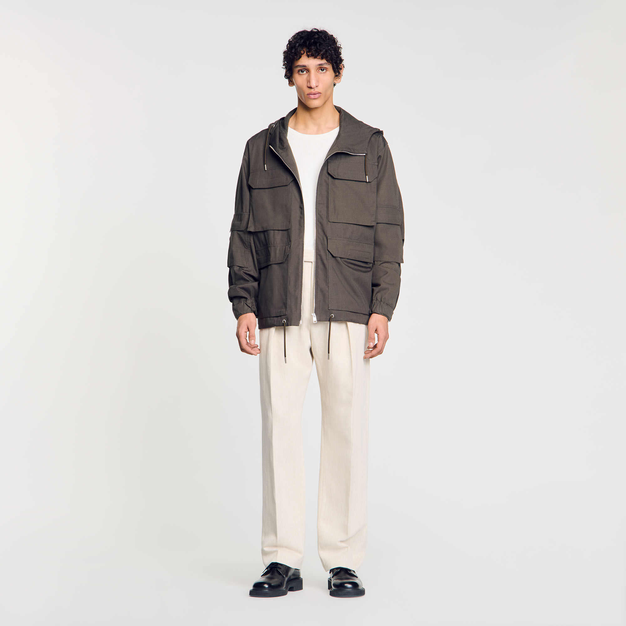 Hooded military parka