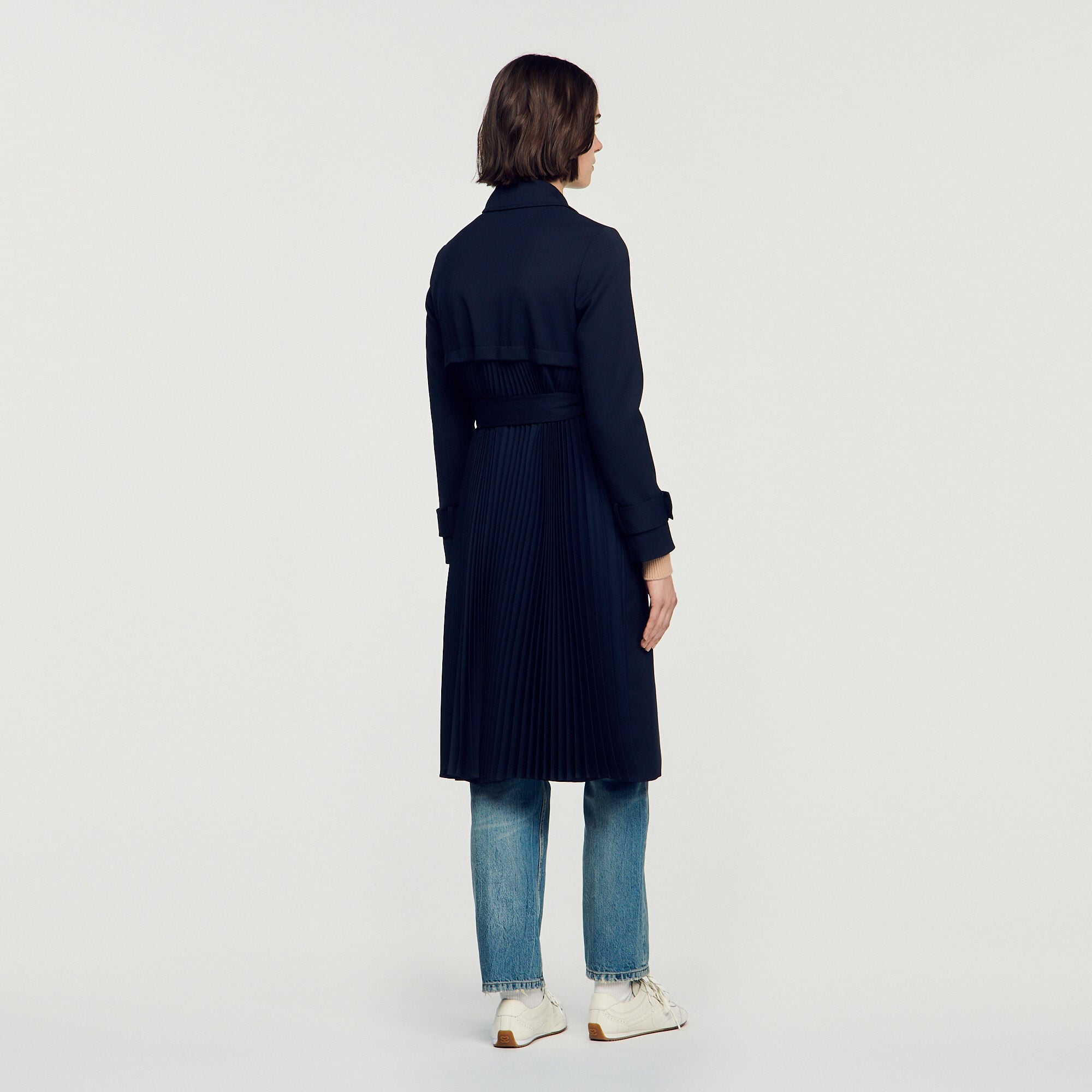 Trench coat with pleated inset - Women | Sandro