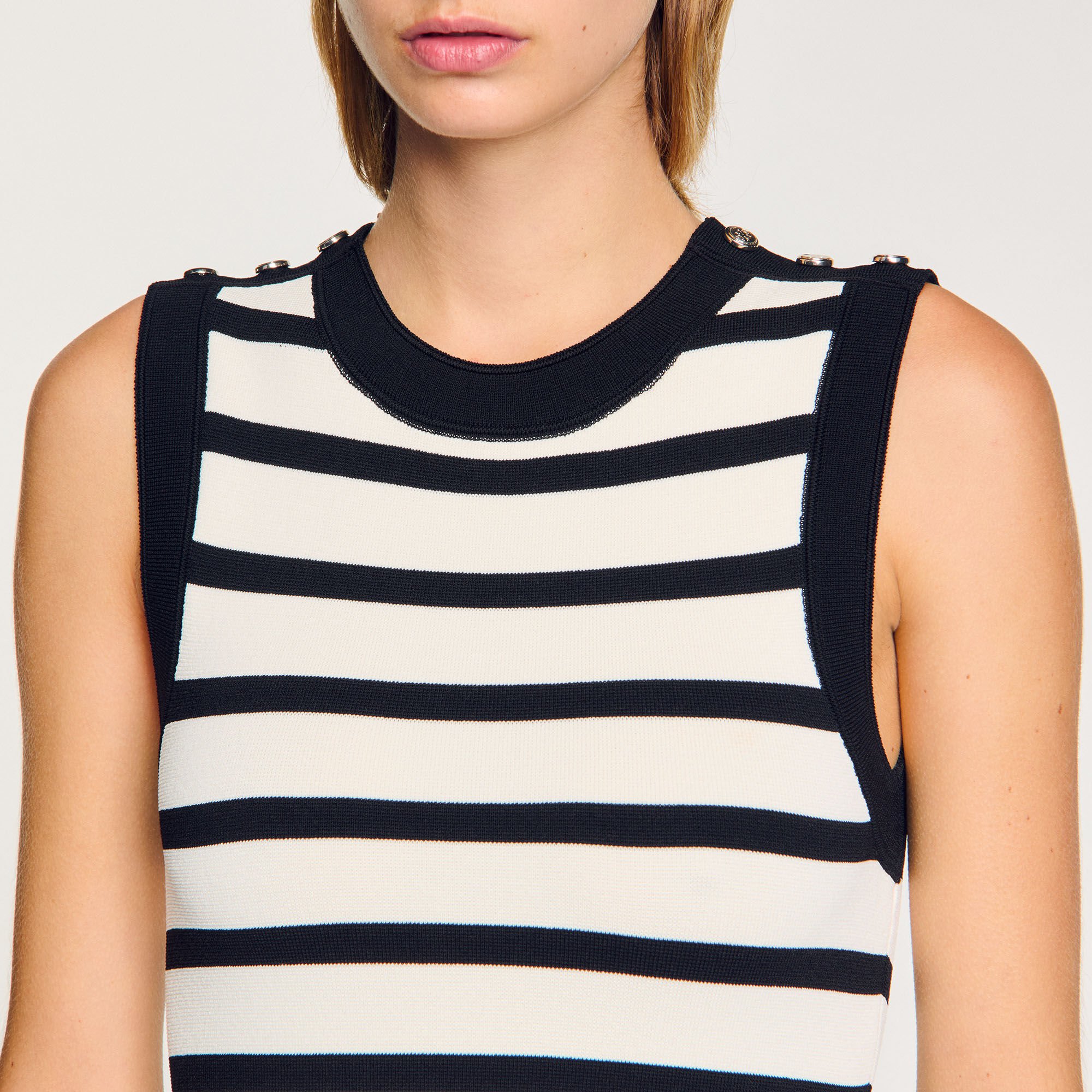 Striped knit short dress