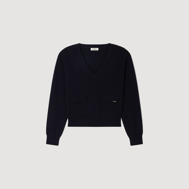 V-neck wool jumper