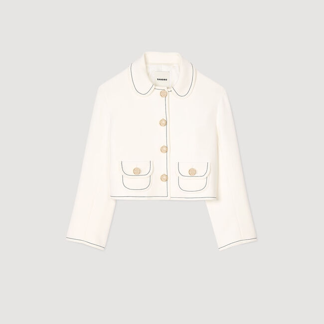 Peter Pan collar cropped jacket