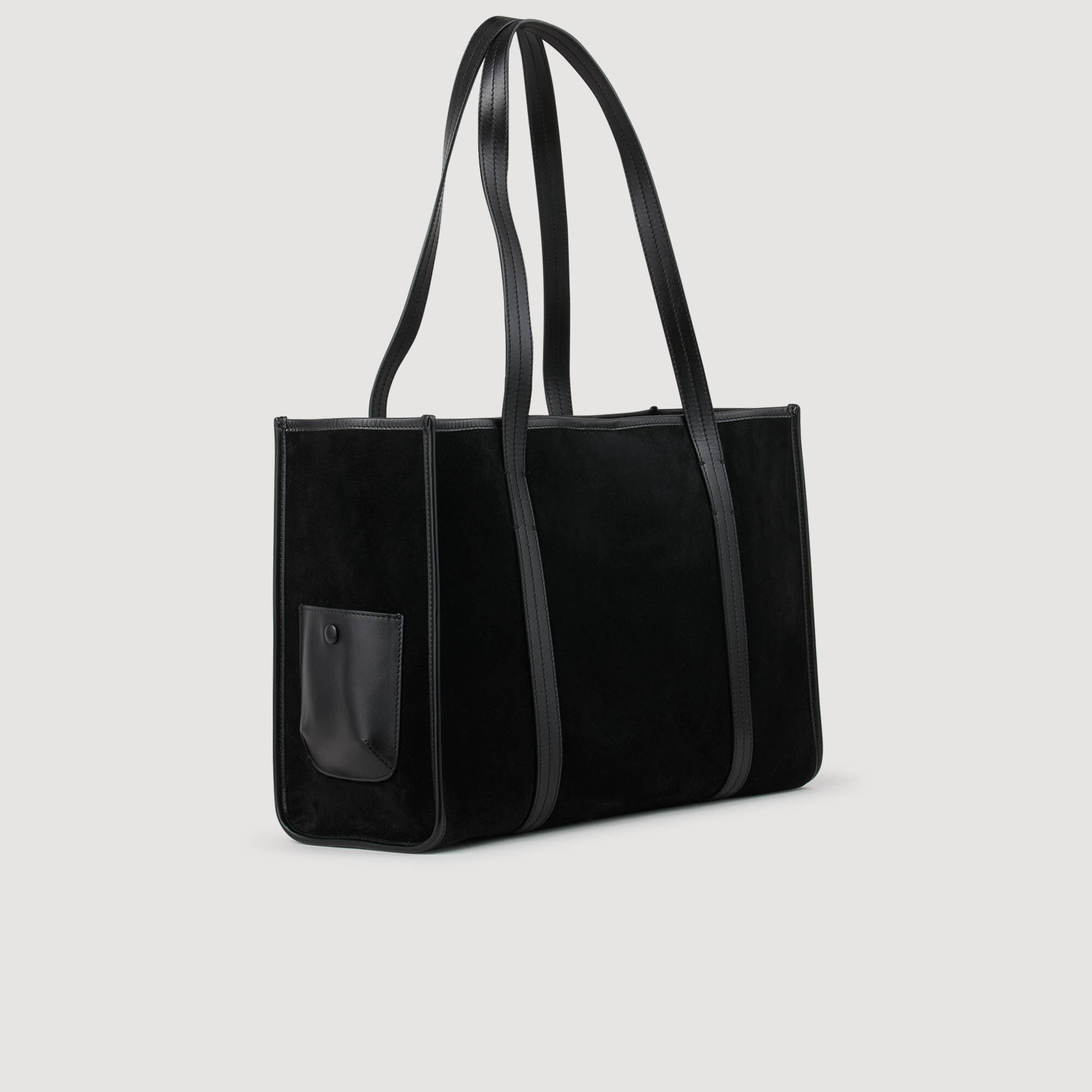 Soft suede shopping bag