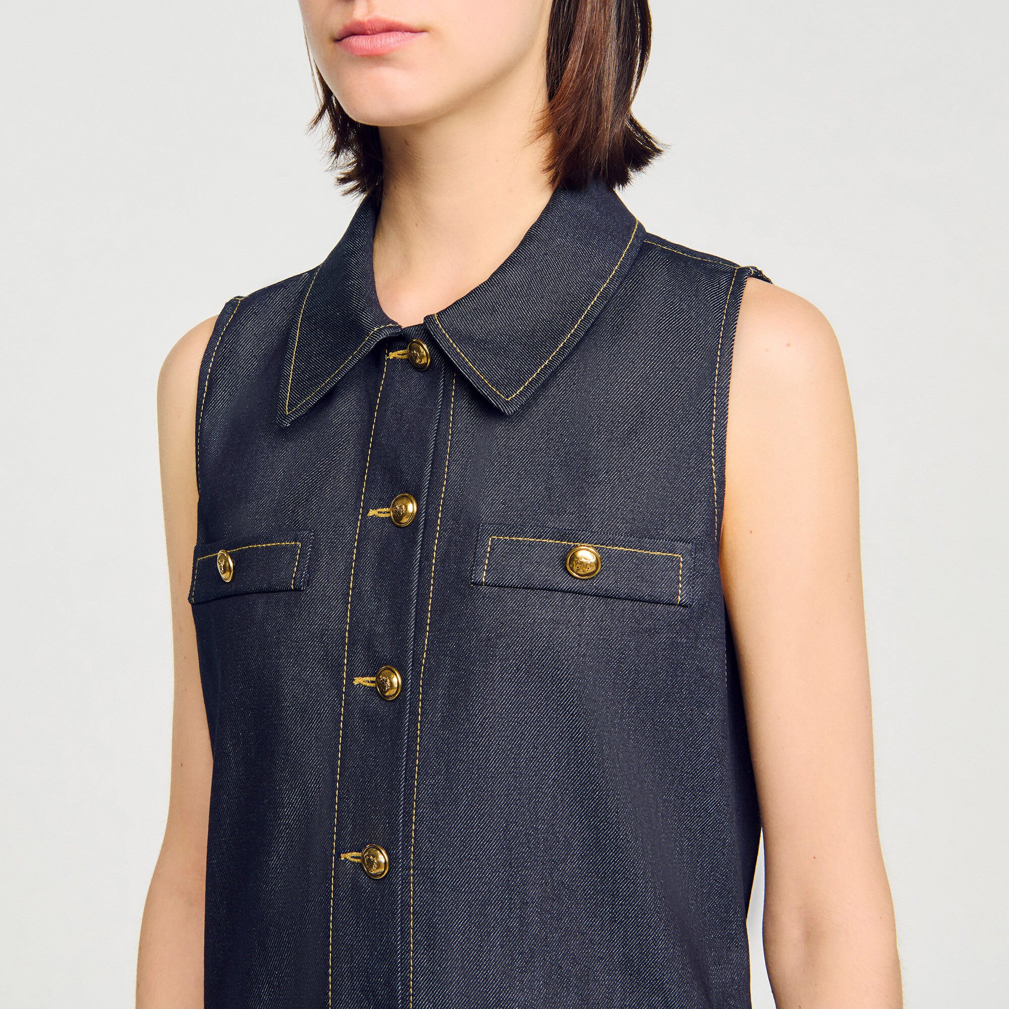 Short denim dress
