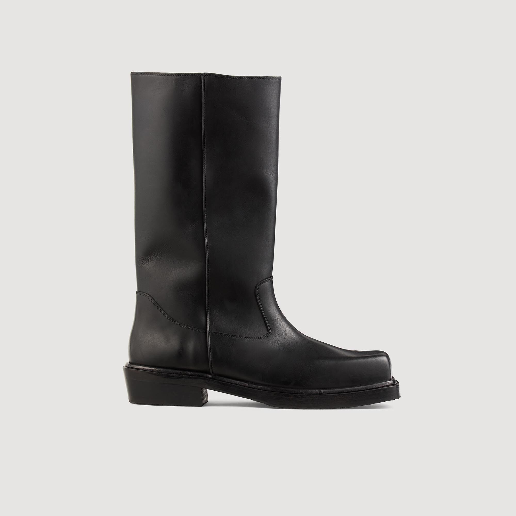 Tall leather boots - Men | Sandro