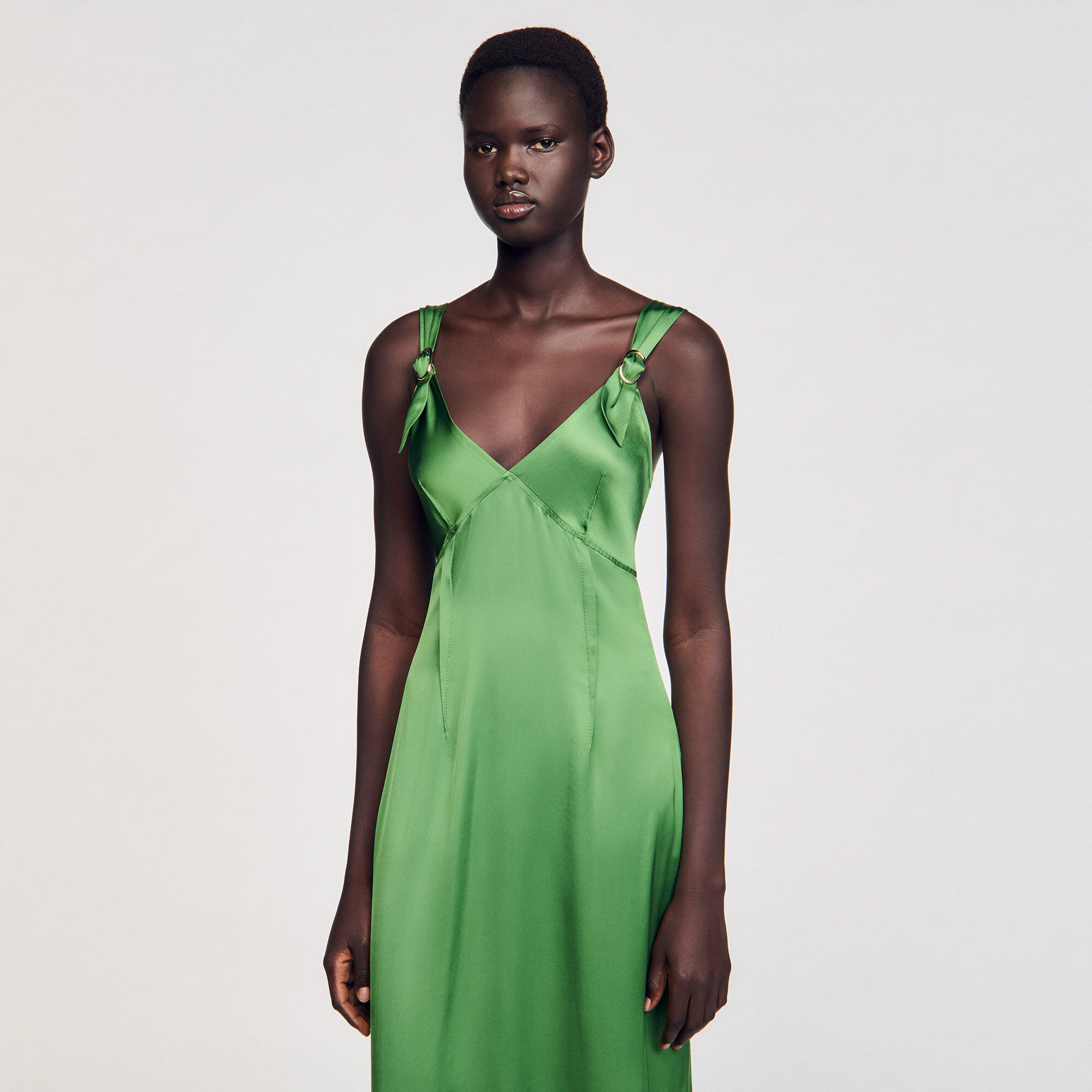 Fluid satin-effect dress