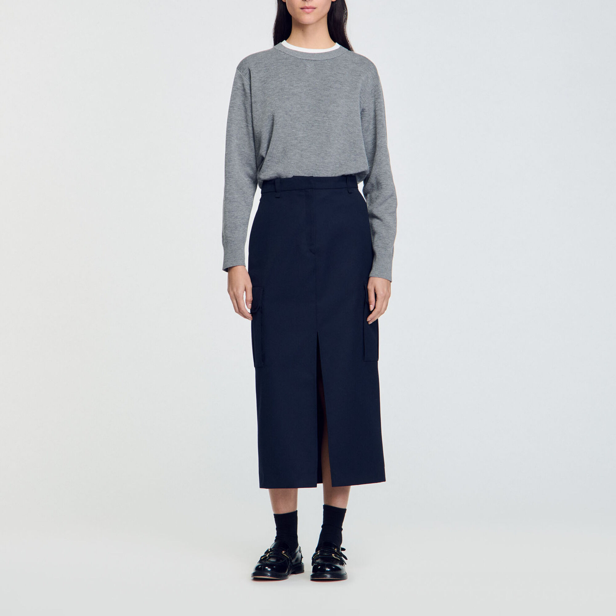 Long cargo skirt