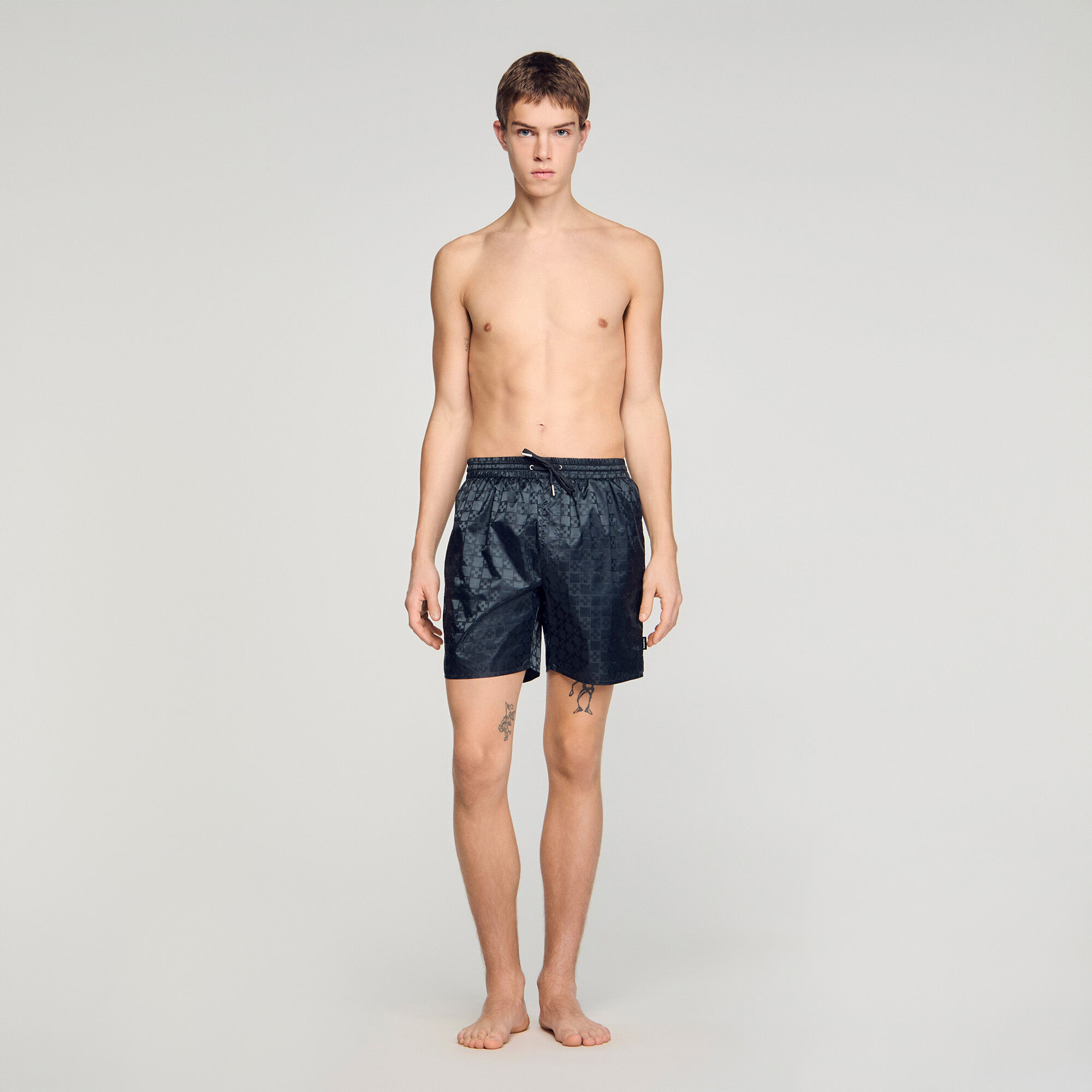 Square cross swim shorts