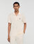 Polo shirt with leather logo